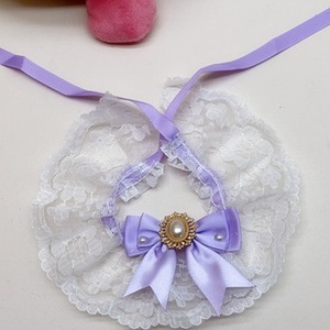 Écharpe en dentelle pour animaux de compagnie, collier à nœud violet, style princesse, accessoire pour chien et chat - Product Image 3