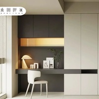 Meubles de chambre à coucher modulaires modernes, bureau, bibliothèque avec portes en MDF pour bureau, chambre à coucher, salon et cuisine
