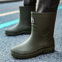 Bottes de pluie mi-mollet pour homme de style allemand 2025 pour un usage décontracté, le travail de livraison, la protection de sécurité - Bottes imperméables pour homme