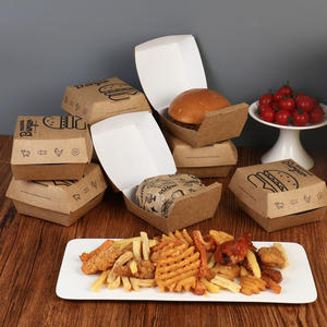 Caja de Cartón Kraft Impermeable y Reciclable para Hamburguesas y Papas Fritas para Llevar, con su Propio Logotipo - Product Image 1