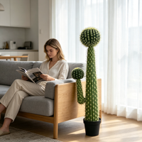 Cactus artificiel réaliste en pot, grand modèle, pour décoration intérieure, résistant aux UV, écologique, de haute qualité, durable, Pâques