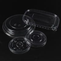 Couvercle plat transparent jetable en PET de 98 mm de qualité alimentaire, écologique, pour gobelets froids et boissons à emporter (vente en gros)