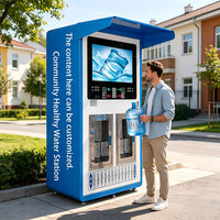 Distributeur automatique d'eau pure RO 24h/24 sans surveillance pour la communauté, distributeur d'eau froide, paiement par pièces, billets et code QR acceptés