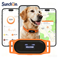 Collier de suivi en temps réel en silicone pour animaux de compagnie, avec surveillance de la santé, anti-diffusion, étanche, batterie 3 ans, pour chats et chiens
