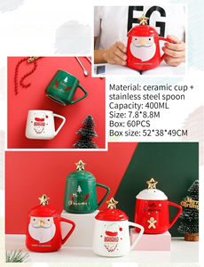 Nouvelles tasses en céramique résistantes à la chaleur, tasses à thé et soucoupes de Noël, cadeaux de Noël - Product Image 6