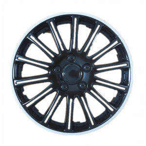 Enjoliveurs universels <span class=keywords><strong>14</strong></span> <span class=keywords><strong>pouces</strong></span> bicolores noir et <span class=keywords><strong>blanc</strong></span> pour voitures – Cache-roues en PP de haute qualité – Vente en gros usine - Product Image 1