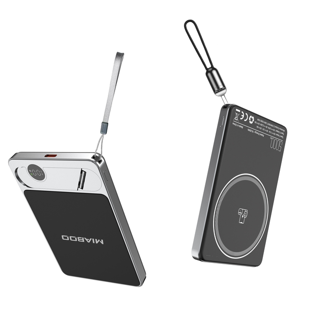 Fast Charging Power Bank 5000mAh Wireless Magnetic Power Bank With Kickstand Magsaferred Power Bank for iPhone IWatch Airpods