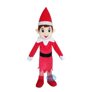 Elf Boy Christmas Adult Fancy Cartoon Mascot Costume Character Suit - Product Image 1