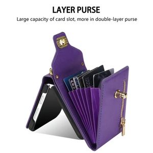 Nouvelle coque multifonction en cuir PU avec fentes pour cartes, <span class=keywords><strong>pochette</strong></span> et dragonne pour Samsung <span class=keywords><strong>Z</strong></span> <span class=keywords><strong>Flip</strong></span> 6 5 <span class=keywords><strong>4</strong></span> 3 - Product Image 6