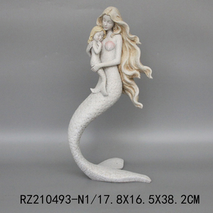 Esculturas Art Deco, artesanías de resina, estatua de <span class=keywords><strong>sirena</strong></span> oceánica, figuritas marinas, adorno costero para decoración de accesorios para el hogar - Product Image 2