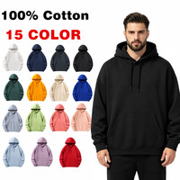 Hoodie polos berbahan fleece berkualitas tinggi, bordir logo custom, unisex, berat, kasual untuk pria.