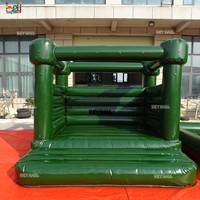 Château gonflable carré vert militaire 10x10 pieds - Château de saut extérieur