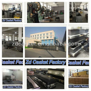 Ataúdes de metal de estilo americano <span class=keywords><strong>simple</strong></span> de oro barato con accesorio de oro e interior blanco para uso funerario hechos en China - Product Image 2