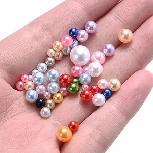 1000 pezzi 36 colori senza perle, 3-8MM colori Mix perle rotonde per l'artigianato senza fori, perle finte, TLX0143