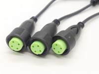 M16- 4 broches IP67 étanche onduleur solaire câble connecteur adaptateur mâle à femelle une pièce adaptateur 4 broches connecteur vert