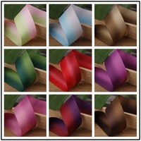 OKAY 10 Yards Écologique 100% Polyester Double Face Satin Ruban 4cm Ombre Couleurs Personnalisé Double Face Style Haute Ténacité
