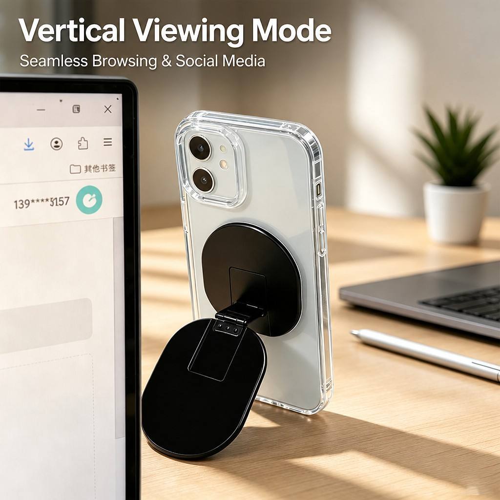 FGX <strong>2026</strong> New Magnetic Phone Ring Holder Kickstand Two-Sided Magnet 360 Rotation Plate Finger Grip 17 Pro Max 16 15 14