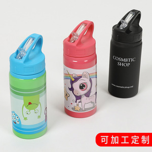 <b>Childrens</b> Sports Insulated <b>Water</b> <b>Bottle</b> Aluminum 500Ml Reusable With Straw Cartoon Unicorn Design For Kids - Product Image 2