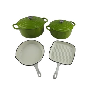 <span class=keywords><strong>Cocotte</strong></span> <span class=keywords><strong>en</strong></span> <span class=keywords><strong>fonte</strong></span> émaillée brillante verte, antiadhésive, compatible lave-vaisselle et four, pour restaurants - Product Image 6
