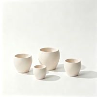 4 Pcs Set Pot Tanaman Plastik PP Modern Minimalis untuk Dekorasi Rumah, Taman Dalam & Luar Ruangan, Bersertifikasi BSCI CE/REACH