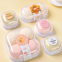 Boîte d'emballage sous blister Xuemeiniang 1/2/3/4 pièces, pâtisseries Daifuku épaisses et transparentes, feuilletés au jaune d'œuf, pâtisseries au papier vert