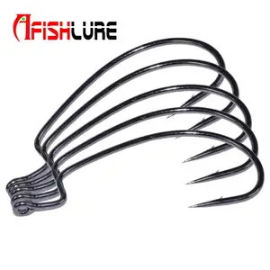 เหยื่อตกปลาแบบนิ่ม ตะขอเบ็ดแบบกว้าง สำหรับขายส่ง # 2; # 1; # 1/0; # 2/0; # 3/0; # 4/0; # เบ็ดตกปลาเบอร์ 5/0 - Product Image 2