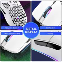 Souris de jeu sans fil légère Xunfox XYH80, rechargeable, éclairage RVB, ergonomique, optique, en nid d'abeille, pour ordinateur