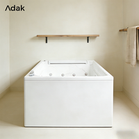 Baignoire de massage rectangulaire d'intérieur, autoportante, portable, en acrylique, avec drain, écologique, garantie 5 ans, facile à nettoyer, profonde