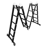 Échelle en aluminium multifonctionnelle, échelle pliante en aluminium avec pieds antidérapants pour l'entretien des entrepôts industriels
