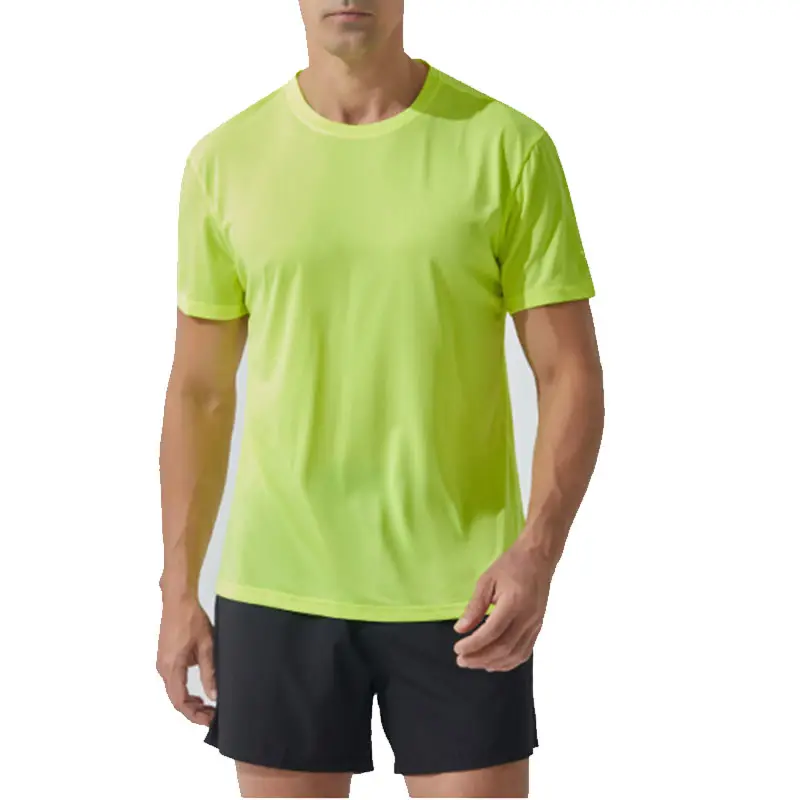 Maglietta personalizzata 100% poliestere stampa t-shirt sportiva da uomo slim fit tinta unita t-shirt sportiva ad asciugatura rapida per la corsa
