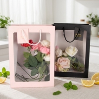 Maßgefertigte Großhandels-Luxus-Modekartons mit Griff und PVC-Fenster, Bedruckte Papiertüten für Geschenke und Blumenverpackungen