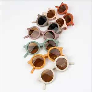 Toptan sevimli moda retro çocuk güneş gözlüğü uv400 vintage yuvarlak çocuklar güneş gözlüğü 2023