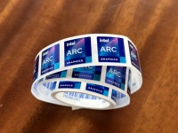 100 autocollants découpés pour carte graphique Intel ARC, autocollants unilatéraux pour processeur, étiquettes pour ordinateur portable et ordinateur de bureau