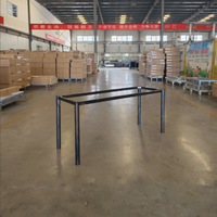 Cadre de table en acier au carbone noir détachable avec pieds ronds, personnalisable pour les configurations de salle à manger, de bureau ou d'appartement, montage facile