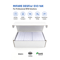 Carte intelligente RFID NFC MIFARE DESFire EV3 16K personnalisée 13,56 MHz en PVC pour badge d'accès scolaire, campus, métro et paiement sans argent liquide