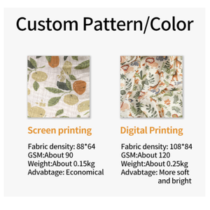 חיתולי עיטוף לתינוקות עם הדפס לוגו בהתאמה אישית, רכים ונעימים, שמיכות קבלה לתינוקות 120*110 ס\"מ, שמיכת מוסלין לתינוק - Product Image 5