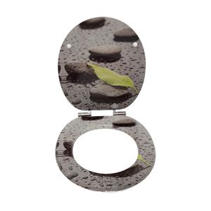 Tapa de inodoro redonda moderna de cierre lento para baño, de madera MDF con bisagras de aleación de zinc, 1 año de garantía, ¡Gran oferta en Europa! - Product Image 2