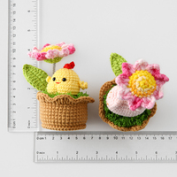 Pot de fleurs amigurumi fait main en forme de petit animal, adorable mini cadeau pour la décoration de la maison et du bureau