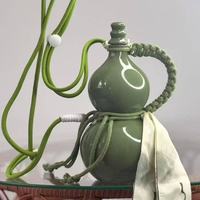 500 mlBouteille en verre ronde en forme de gourde avec bouchon et ruban pour boissons, vin de fruits, café, lait, whisky