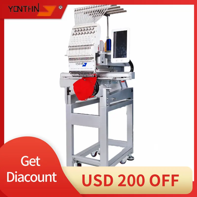 Yonthin RCM-1501TC-8S 12/15 Needles Computerized Hat T Shirt Embroidery Machine Home embroidery Machines