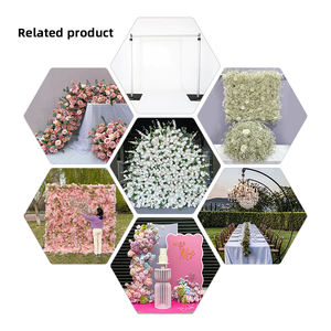 約束の新しいデザイン造花の壁白いロールアップ半円形の花の壁結婚式の装飾パネルの背景 - Product Image 5