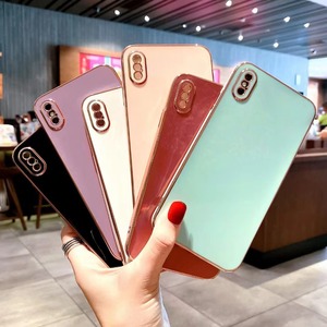 Custodia per <span class=keywords><strong>iPhone</strong></span> 17 16 Pro Max, Colore Solido con Bordo Dorato Elettroplaccato, Protezione per Obiettivo con Sublimazione - Product Image 2