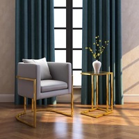 Chaises de salle à manger modernes bon marché Mobilier de maison design doré en acier inoxydable fauteuil en tissu pour mobilier de salon