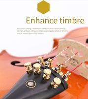 Pièces de violon en métal en gros-Ajusteurs de cordes or argent Accordeurs fins de remplacement pour violon
