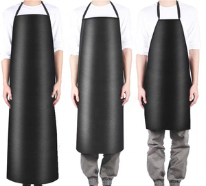 Waterproof Apron Adjustable Heavy Duty Industrial PVC Rubber Work Apron Oil Resistant Factory Butcher Apron Slaughterhouse Butcher For Men Women, Black, 120 Cm, Black, 120 - View #4