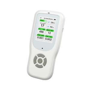 Detector de calidad del aire 9 en 1 con soporte, prueba de medidor de aire en tiempo real AQI, PM1.0, PM2.5, PM10, CO2, TVOC, HCHO, temperatura y humedad - Product Image 3