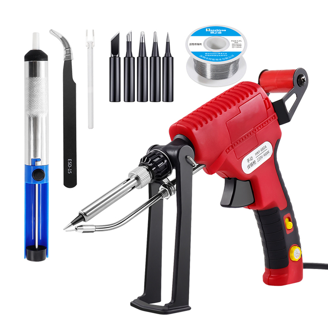 Internal Heat Control Automatic Soldering Gun 6-piece Soldering Iron 80 W with Bracket with Switch Light Repair Tool