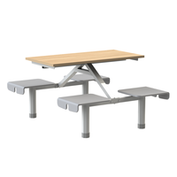 Meubles de cantine scolaire, ensembles de tables et de chaises en bois pour étudiants, 4 places, table et chaises de cantine