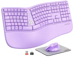 Meetion DirectorC vertical mouse and ergonomic keyboard palm rest natural typing office ergonomic keyboard wired spill resistant