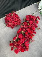 QINGDAO OR ARTISANAT CO. LTD Centres de table à fleurs rouges de mariage Fleur artificielle décorative Runner Ball